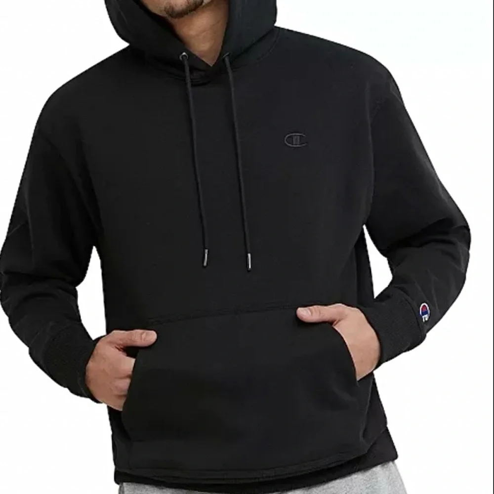 NWT Champion Men's Powerblend Fleece Black Hoodie - Picture 1 of 5